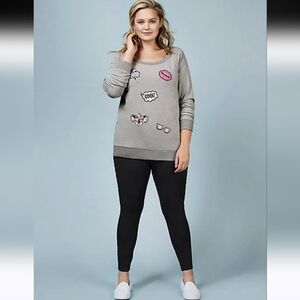 Torrid 1 Rebel Wilson Sweatshirt Gray Emoji Bff Fun Koala Cute Bs-2935
